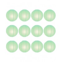 8" Paper Lantern Mint Regular Wire Value Pack (12 PCS)